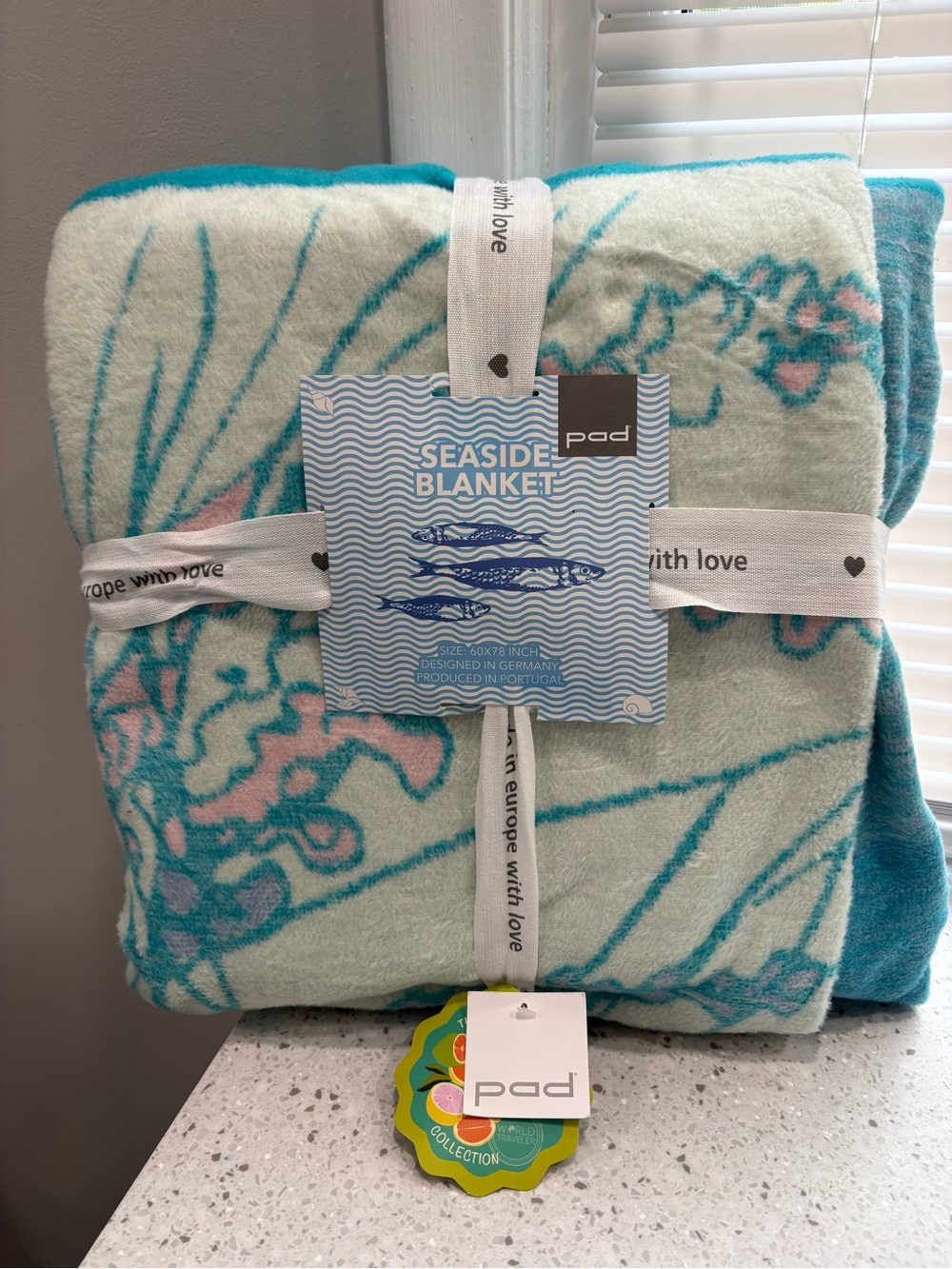 NEW PAD Seaside Blanket - Aqua, Teal & Pink